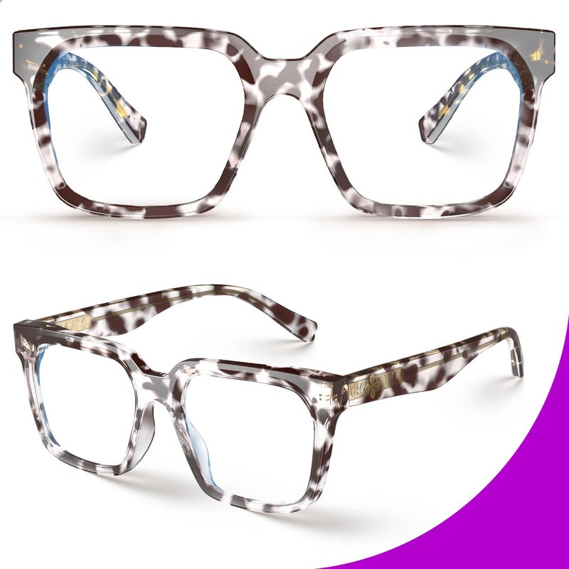 VISOONE Rectangle TR90 Blue Light Blocking Glasses Computer Eyewear with Preppy Look for Women and Men Cougar - Image 5